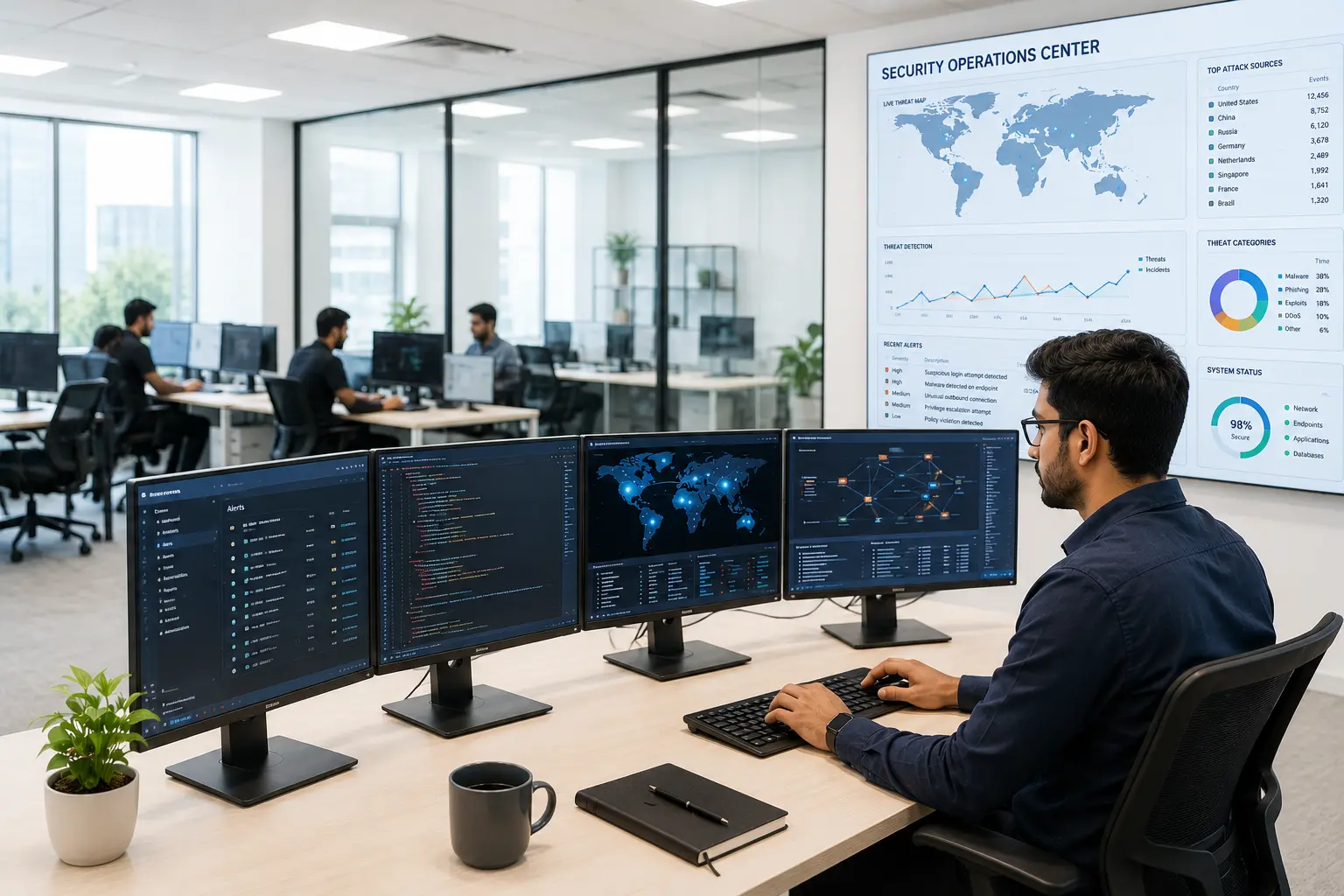 Cybersecurity student in hands-on lab