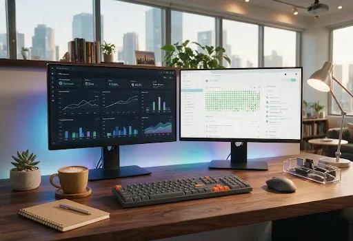 Dashboard charts built with Power BI and Tableau